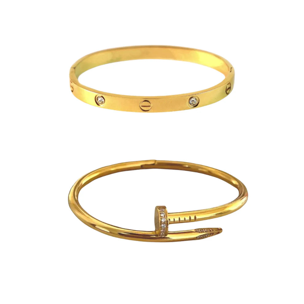 Cartier Nail And Love Bangle Stack