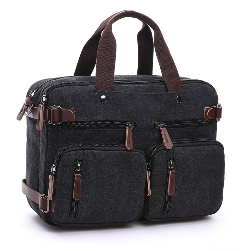 Scione Leather Briefcase Travel Suitcase