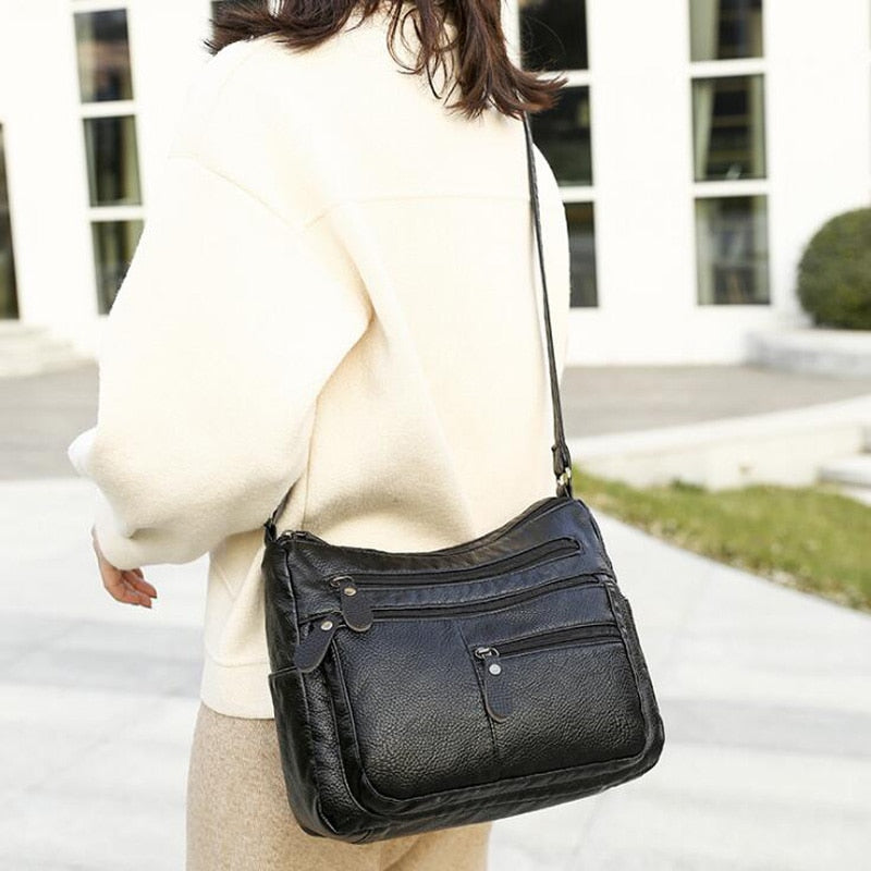 New Casual Women Bag Soft Leather Shoulder Bag