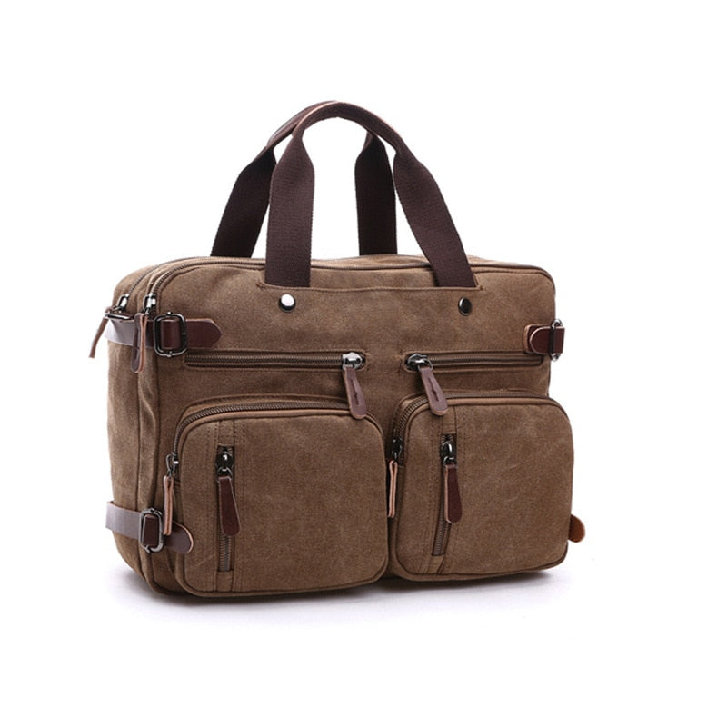 Scione Leather Briefcase Travel Suitcase