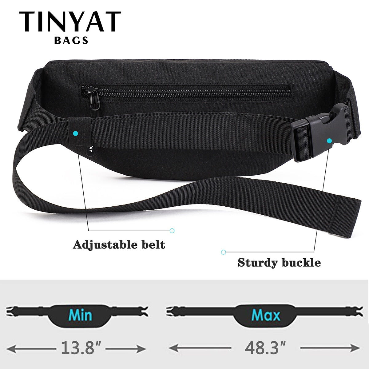 TINYAT Men Waist Bag Pack Purse