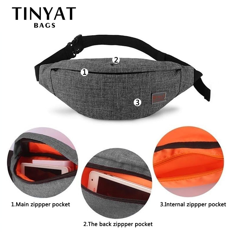 TINYAT Male Men Waist Bag