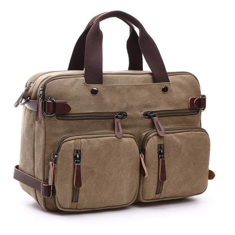 Scione Leather Briefcase Travel Suitcase