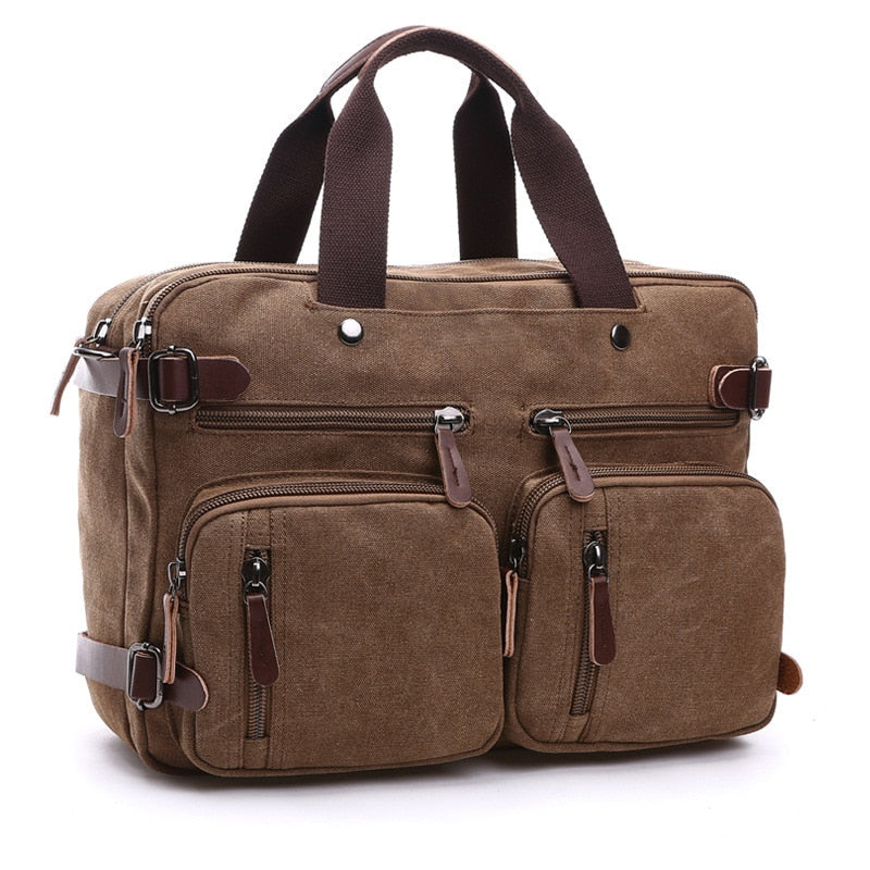 Scione Leather Briefcase Travel Suitcase