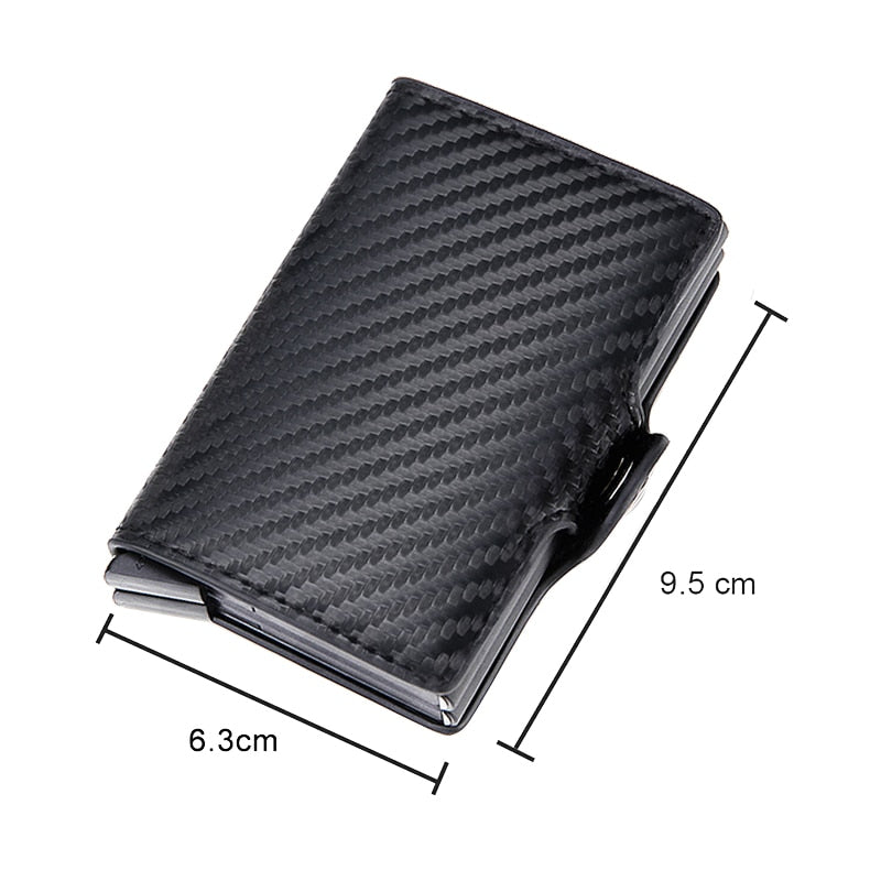 Auto Pop Up Leather Card Holder Wallet For Men Slim Leather Aluminum Card Wallet