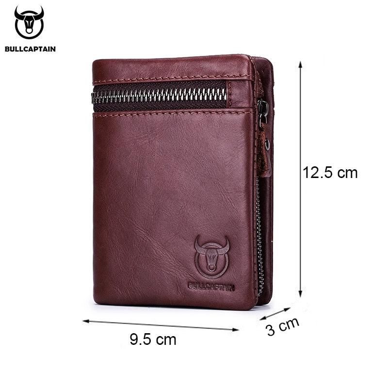 BULLCAPTAIN Short Tri-Fold Buckle Zipper